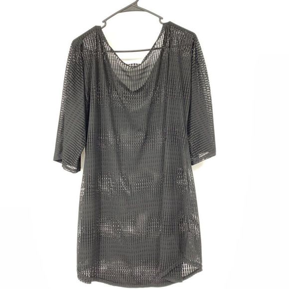 O'neill Swim Cover Size XL Net Black 3/4 sleeve Light weight v-neck 3271 - Picture 12 of 14